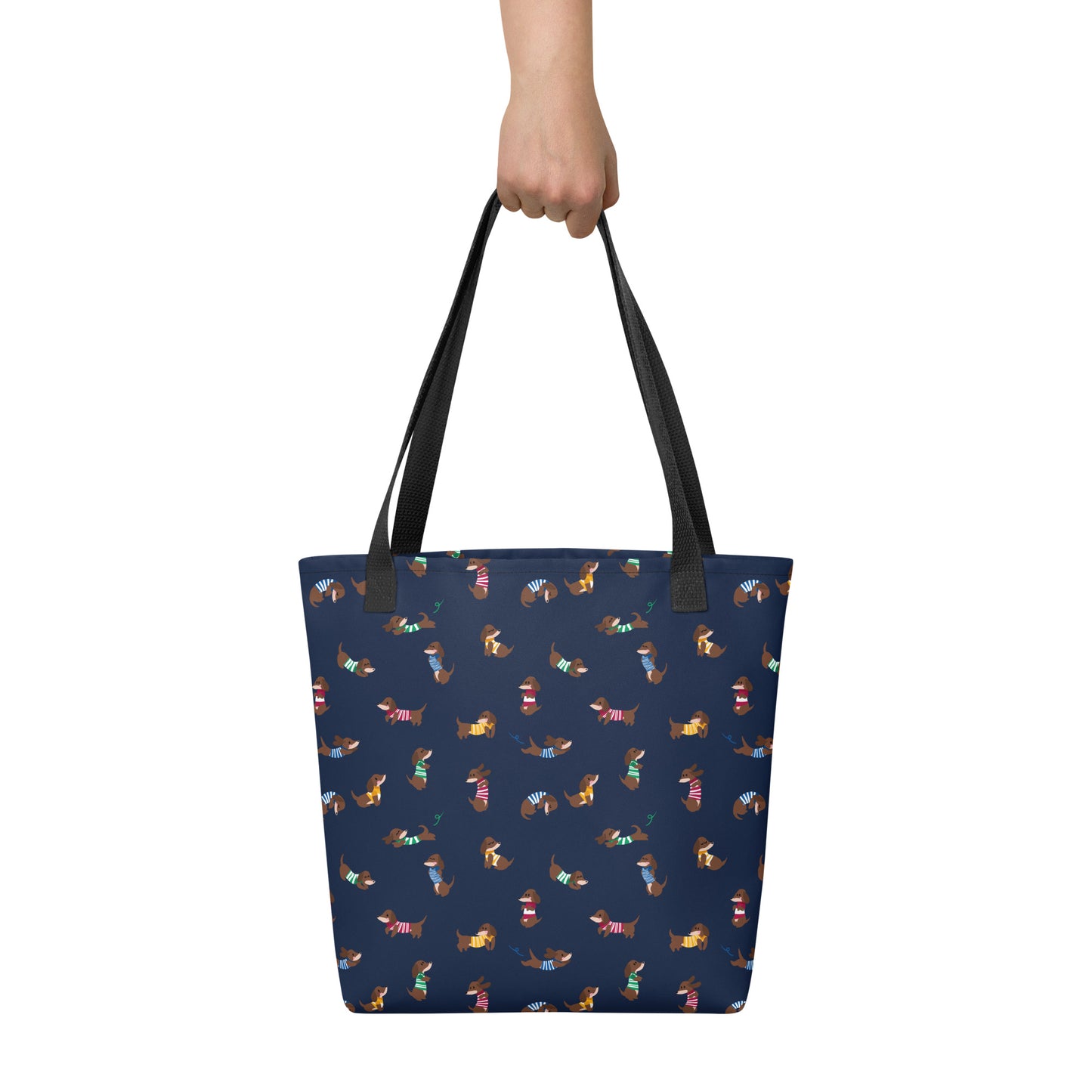 Dachshunds in Stripes Patterned Tote Bag