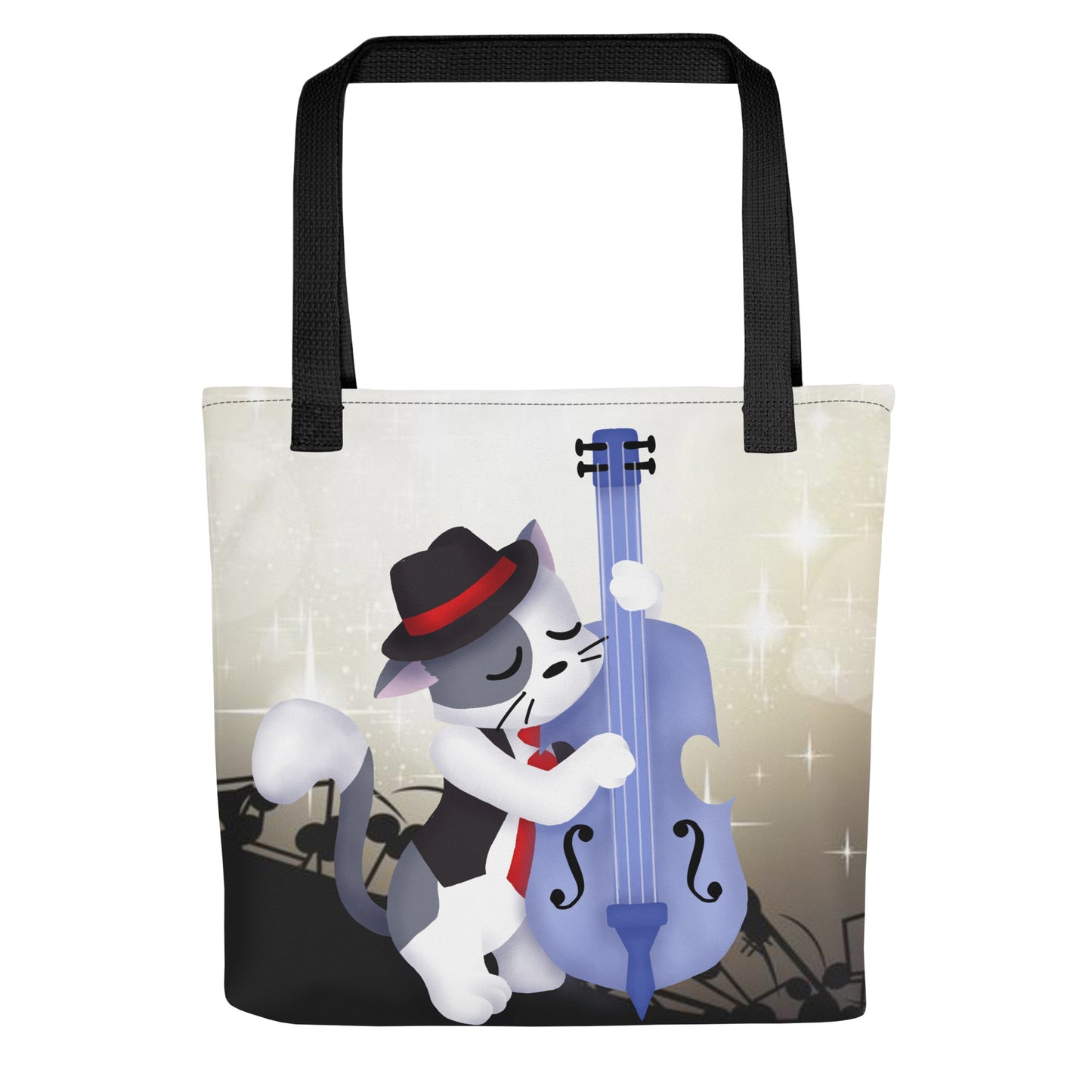 Jazz Kitty Double Bass Tote Bag