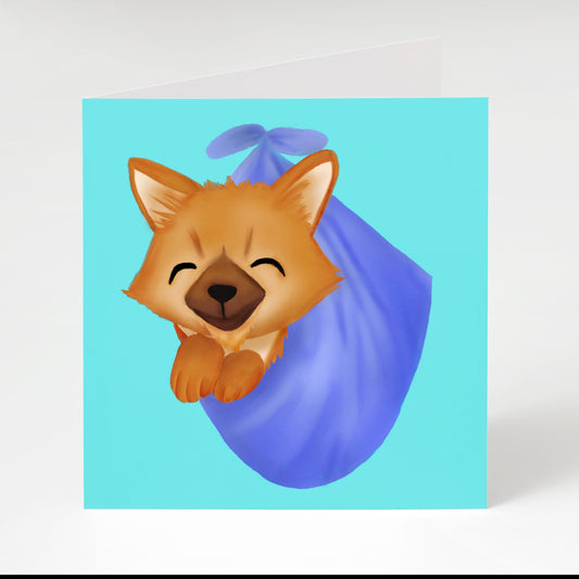 Archer the Pomsky - New Baby Greeting Card, Greeting Cards/Postcards, Greeting & Note Cards