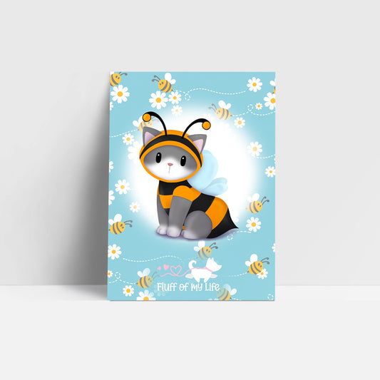 Kitty in Bumblebee Costume Postcard