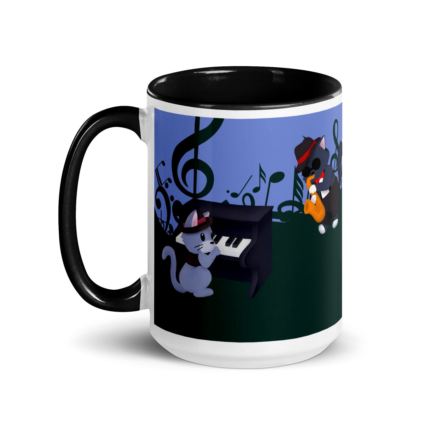 Jazz Kitties Navy/Black Mug