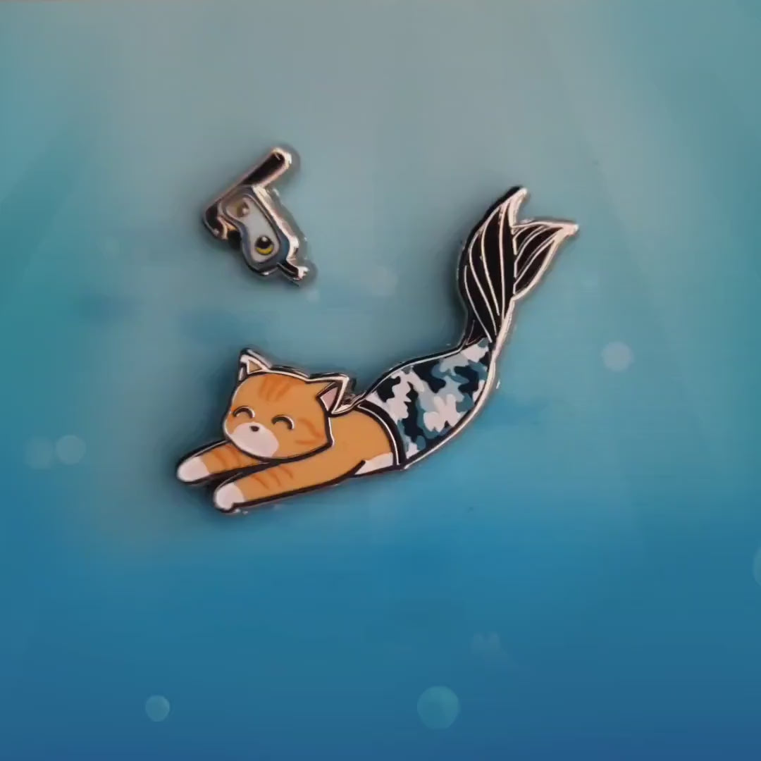 Purrman Reecie (Purrmaid of the Month, May 2022) - Small Enamel Pin, Charity Pin