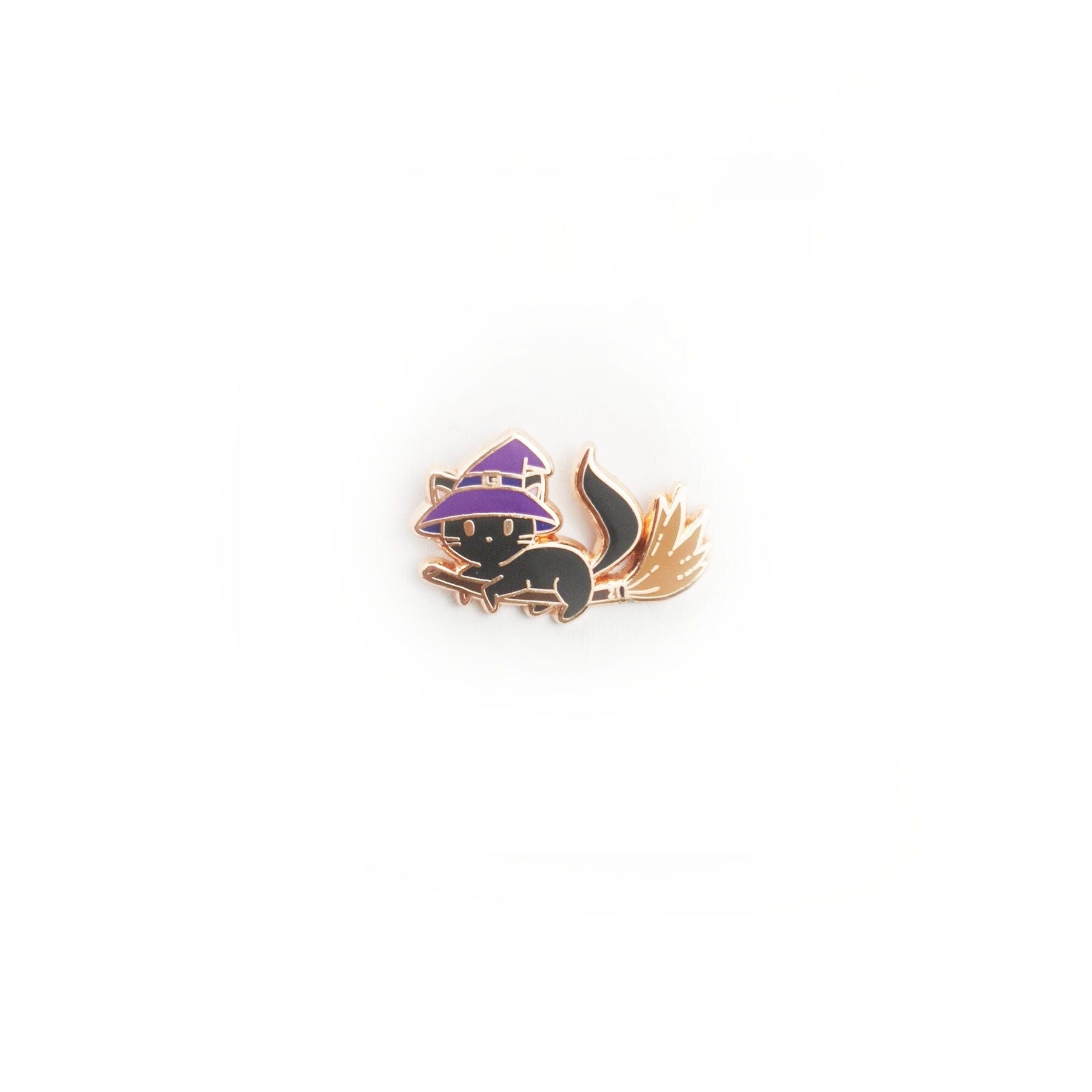 Witch Kitty - Tiny Enamel Pin (Halloween, Kawaii Cat Pin), Pins, Brooches & Lapel Pins