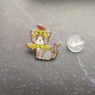 Kitty in Chicken Suit/Costume - Small Enamel Pin, Pins, Brooches & Lapel Pins