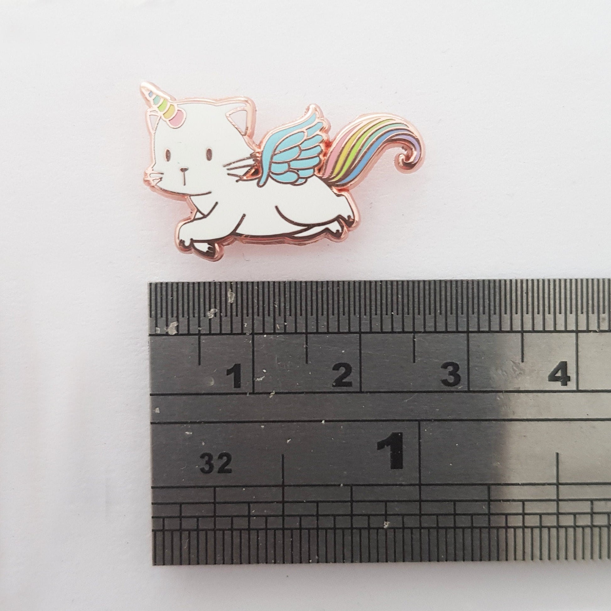 Kitticorn - Small Enamel Pin (Caticorn, Cat Unicorn), Pins, Brooches & Lapel Pins