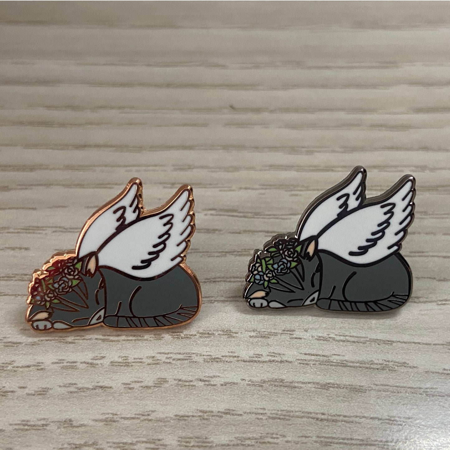 Sleeping Angel Kitty Pin