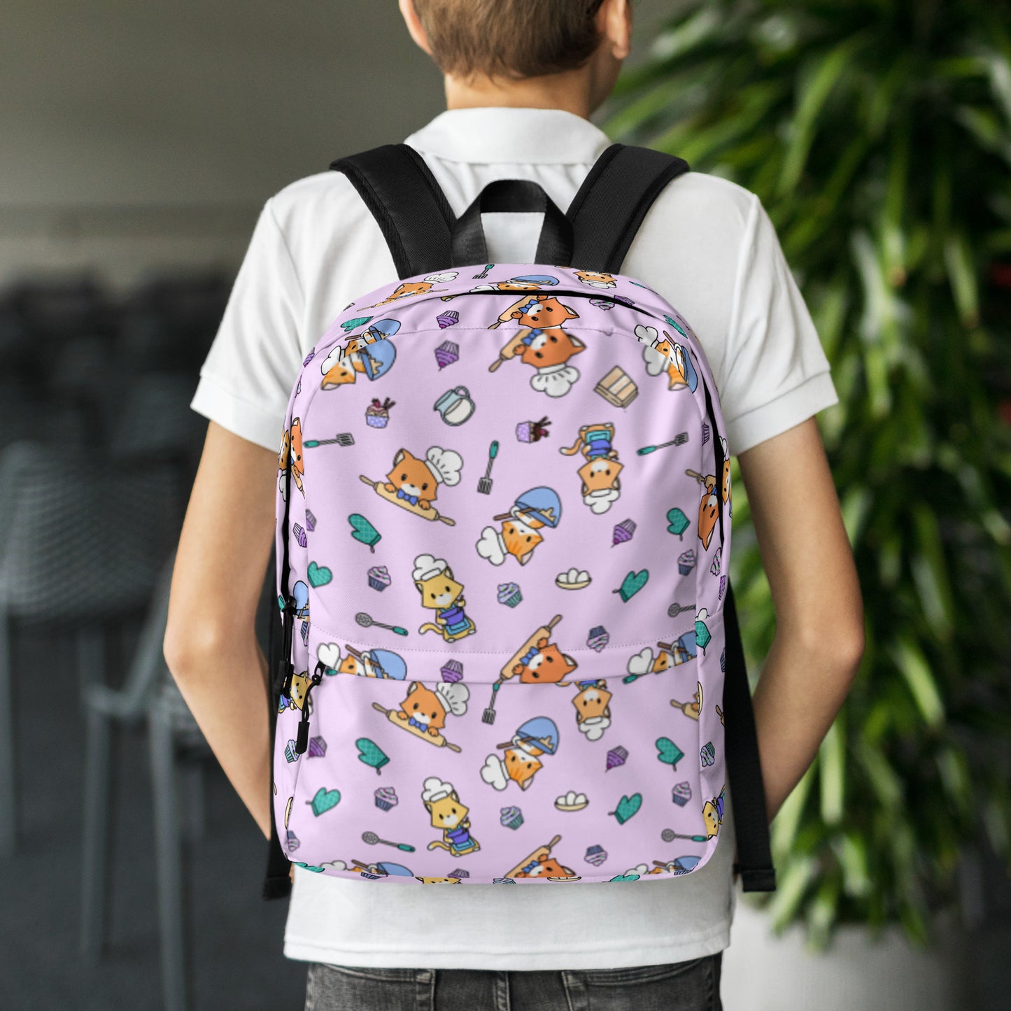 Chef Kitty Patterned Backpack