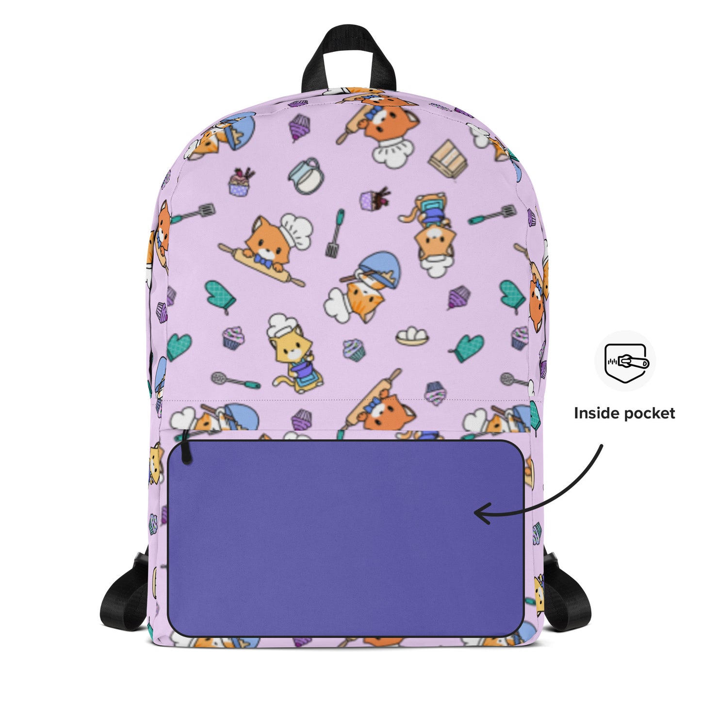 Chef Kitty Patterned Backpack