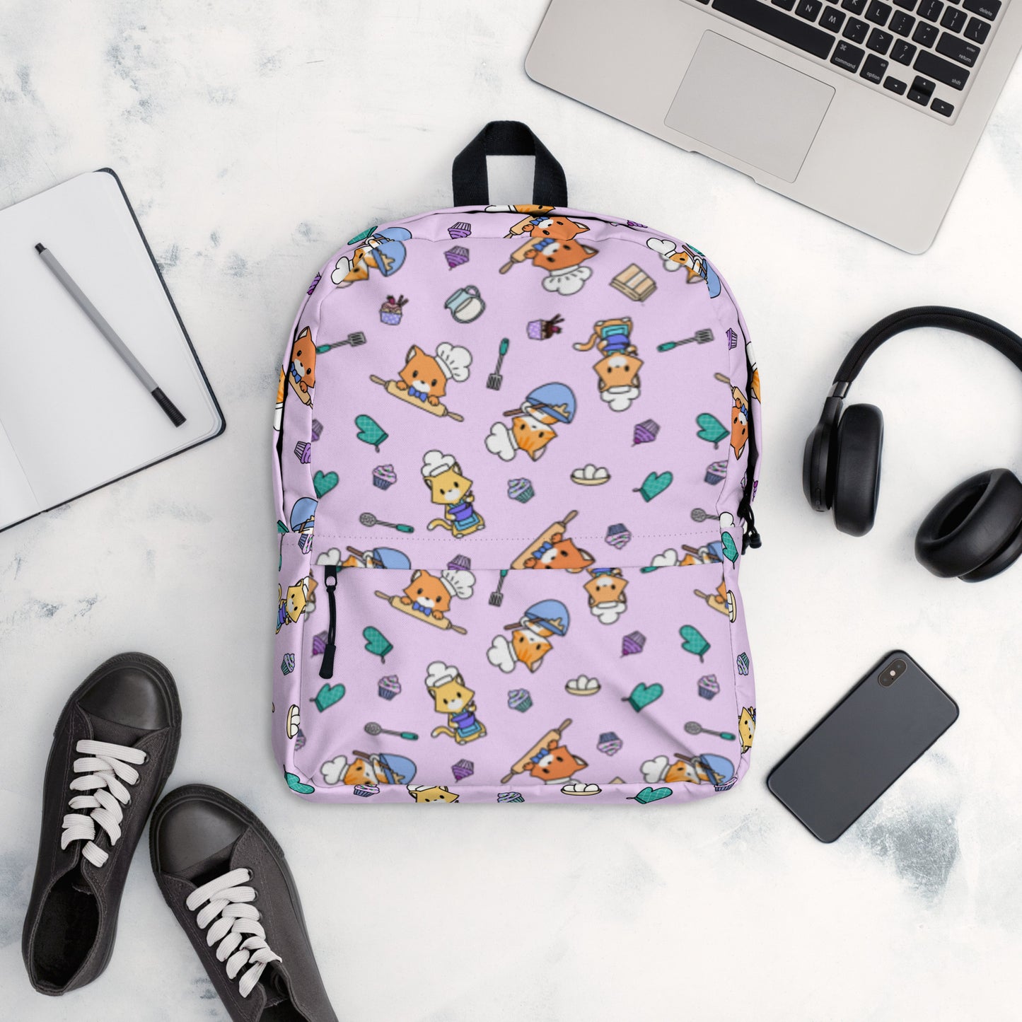 Chef Kitty Patterned Backpack