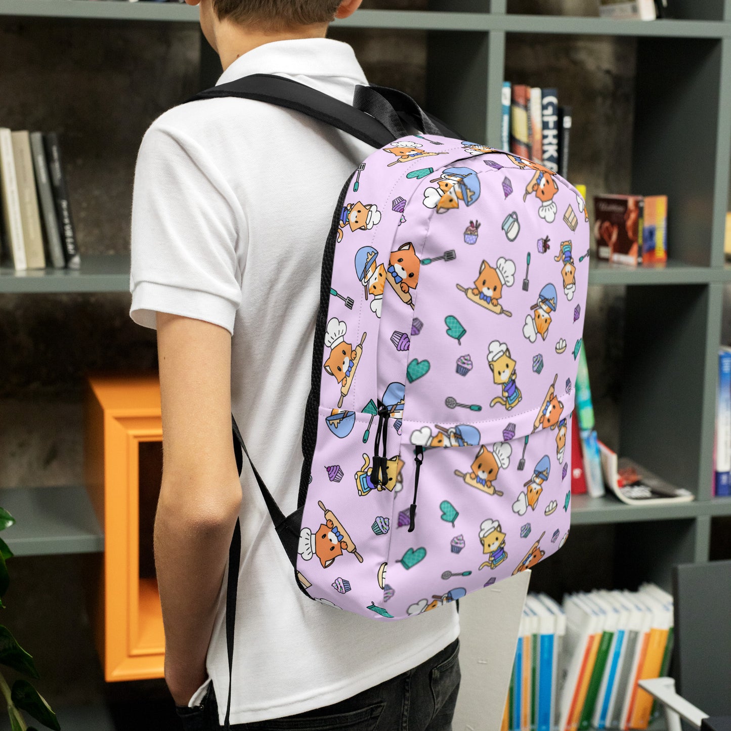 Chef Kitty Patterned Backpack