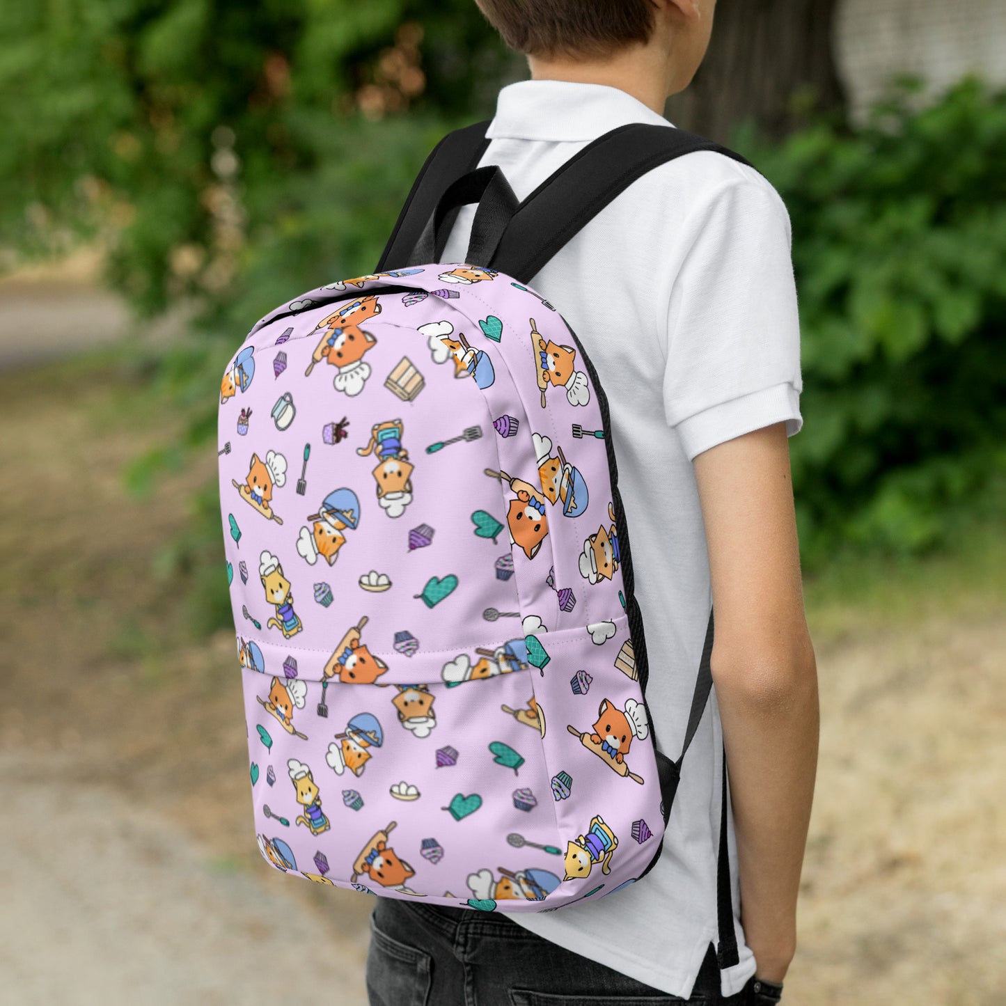 Chef Kitty Patterned Backpack