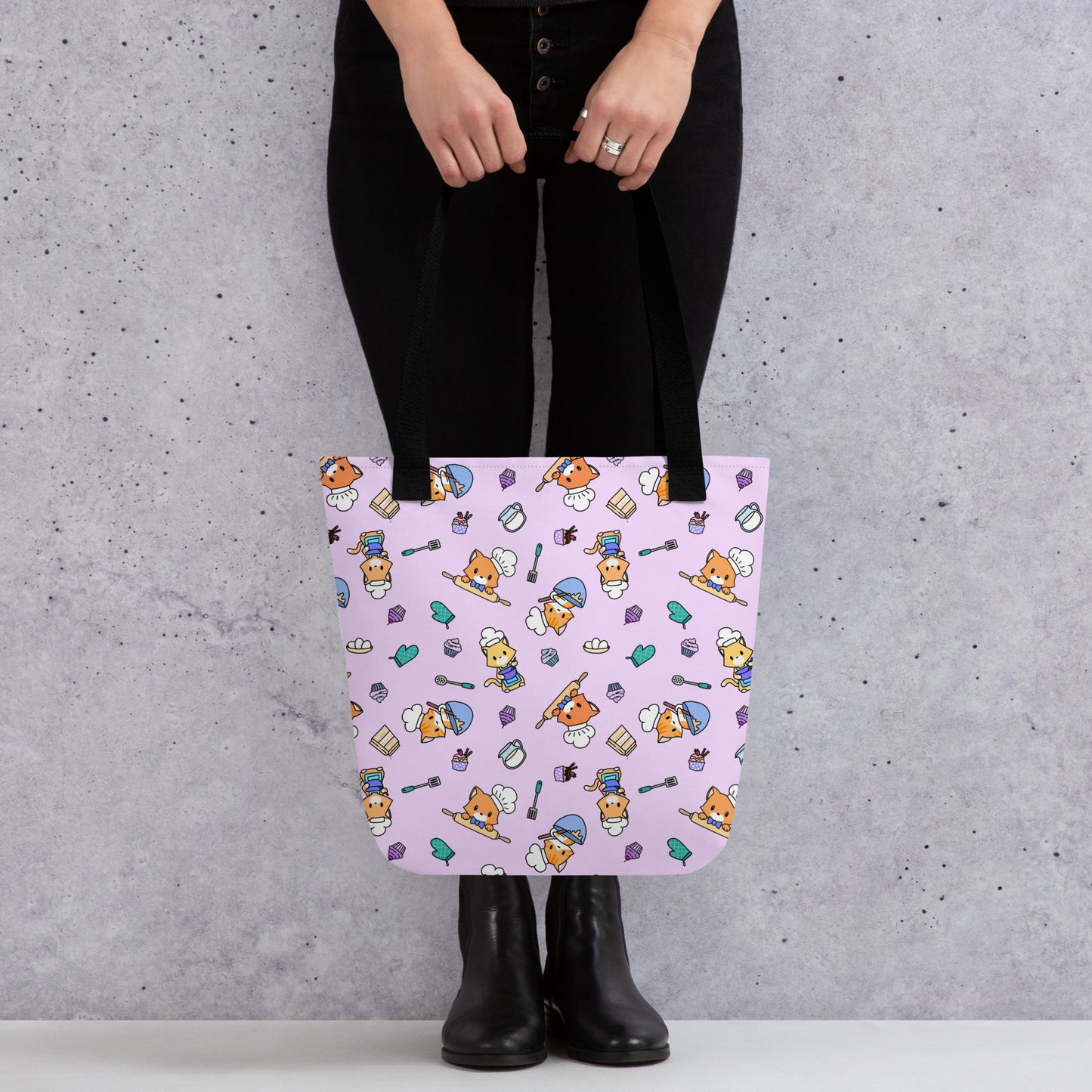 Chef Kitty Patterned Tote Bag