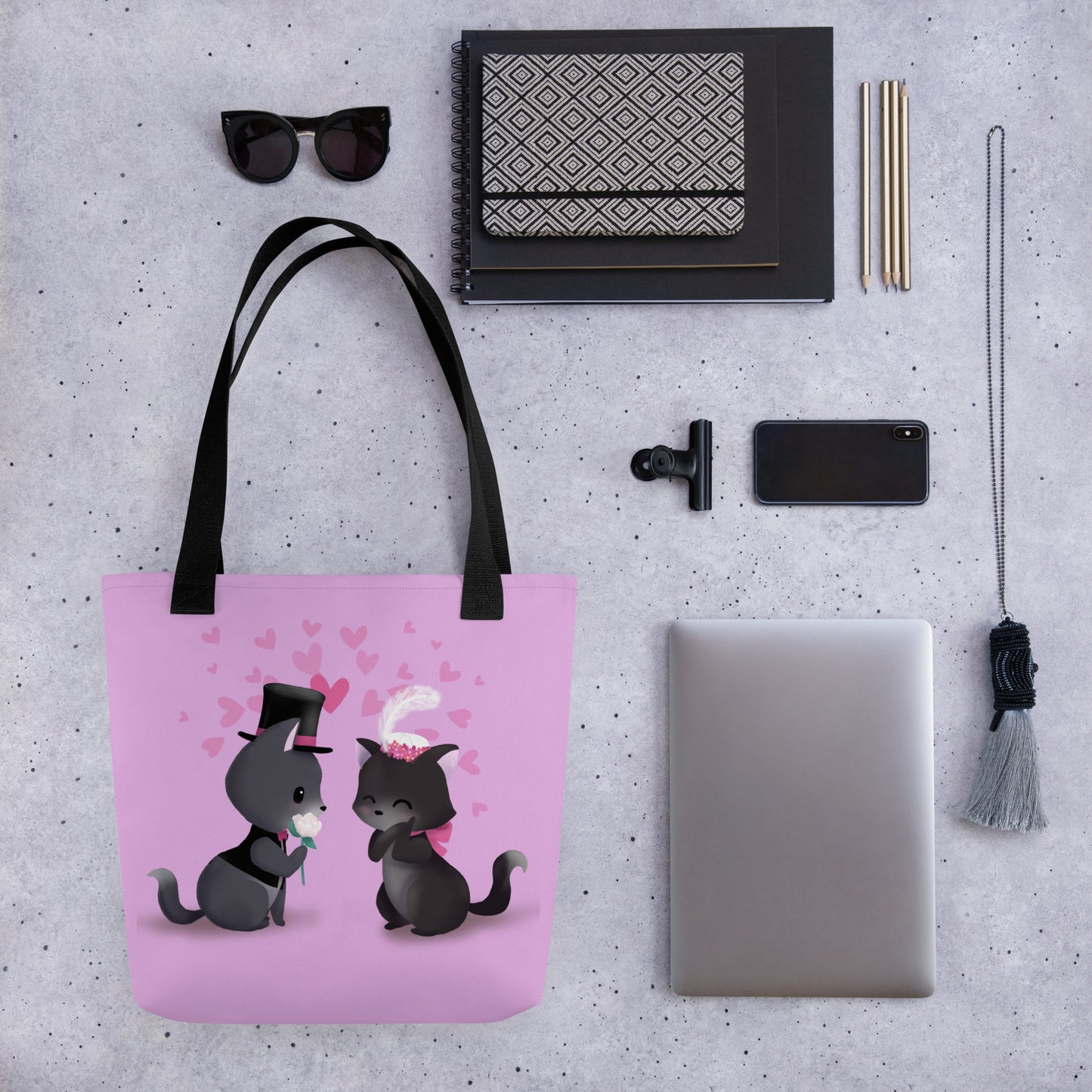 Vintage Kitty Love Tote Bag