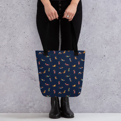 Dachshunds in Stripes Patterned Tote Bag