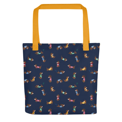 Dachshunds in Stripes Patterned Tote Bag