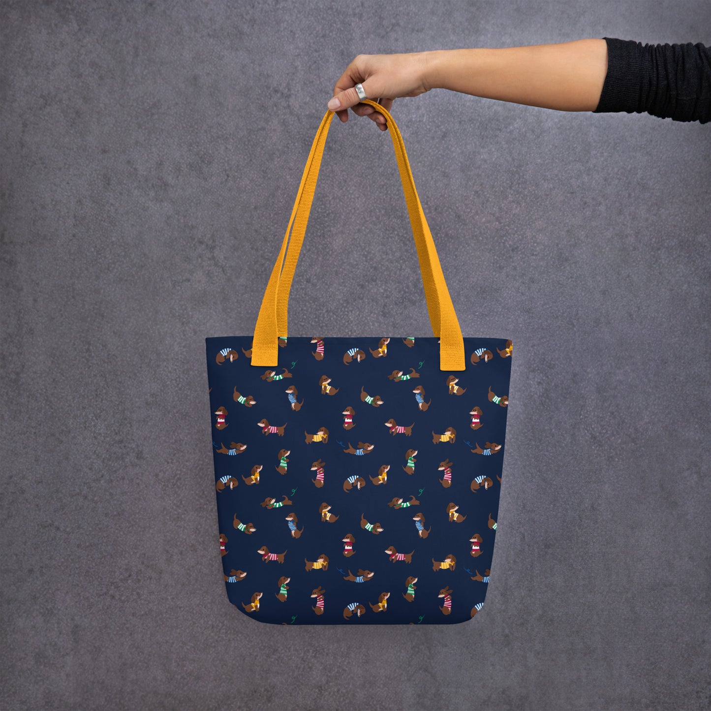 Dachshunds in Stripes Patterned Tote Bag