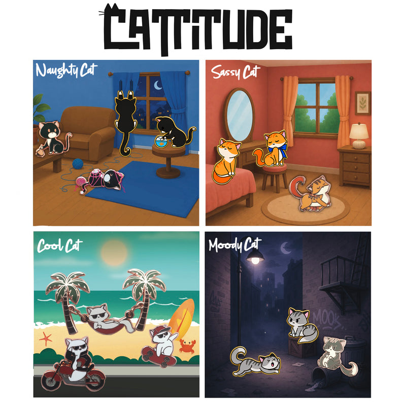 Cattitude Collection - Full Set of 13 Pins