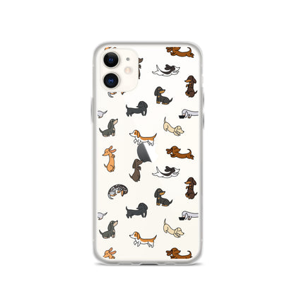 Dachshunds Patterned iPhone Clear Case