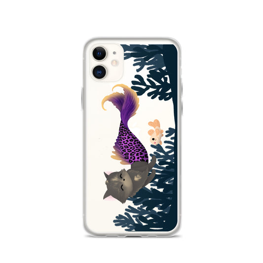 Purrmaid Scooty iPhone Clear Case