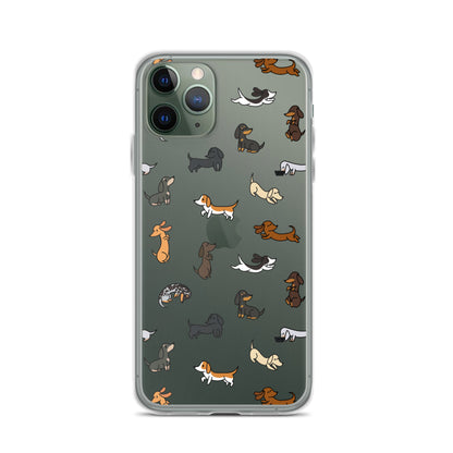 Dachshunds Patterned iPhone Clear Case