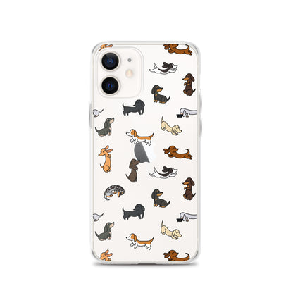 Dachshunds Patterned iPhone Clear Case