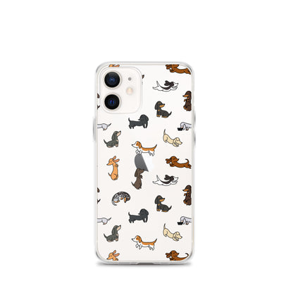 Dachshunds Patterned iPhone Clear Case