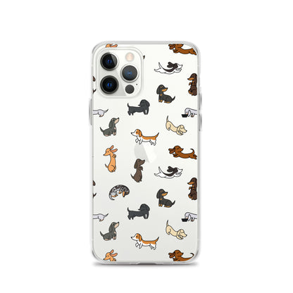 Dachshunds Patterned iPhone Clear Case