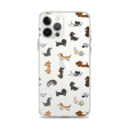 Dachshunds Patterned iPhone Clear Case