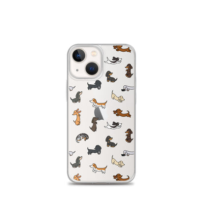 Dachshunds Patterned iPhone Clear Case