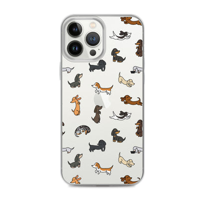 Dachshunds Patterned iPhone Clear Case