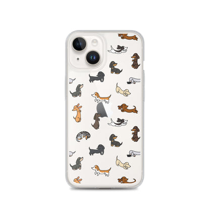 Dachshunds Patterned iPhone Clear Case