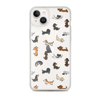 Dachshunds Patterned iPhone Clear Case