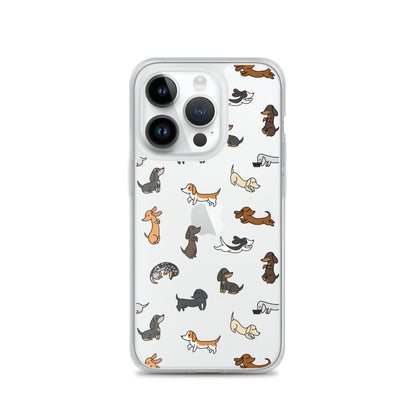 Dachshunds Patterned iPhone Clear Case