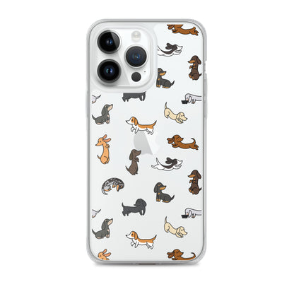 Dachshunds Patterned iPhone Clear Case