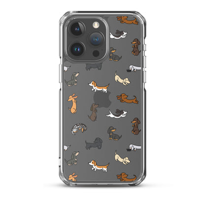 Dachshunds Patterned iPhone Clear Case