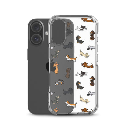 Dachshunds Patterned iPhone Clear Case