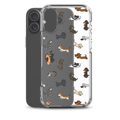 Dachshunds Patterned iPhone Clear Case