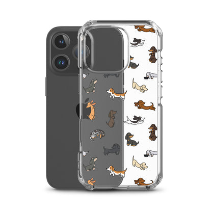 Dachshunds Patterned iPhone Clear Case