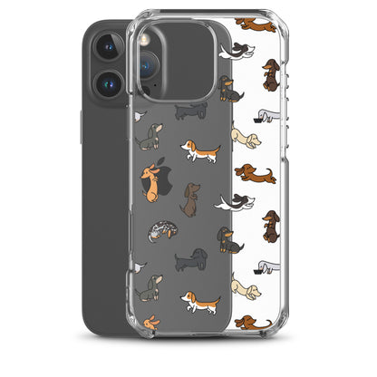 Dachshunds Patterned iPhone Clear Case