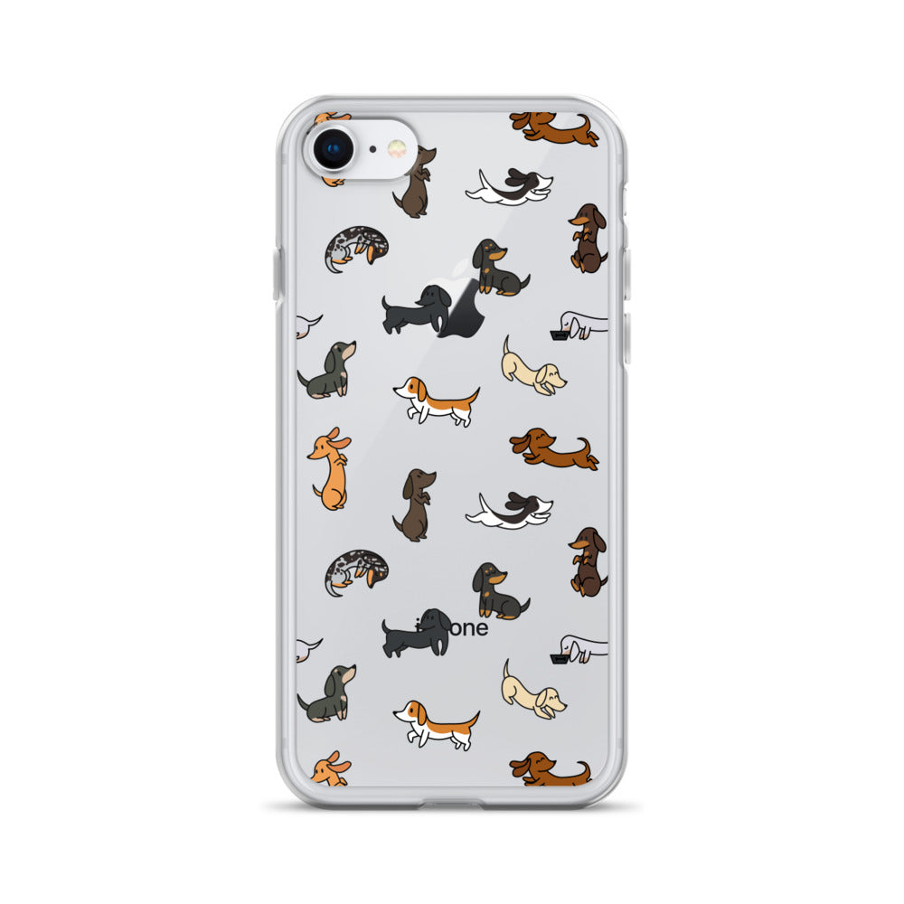 Dachshunds Patterned iPhone Clear Case