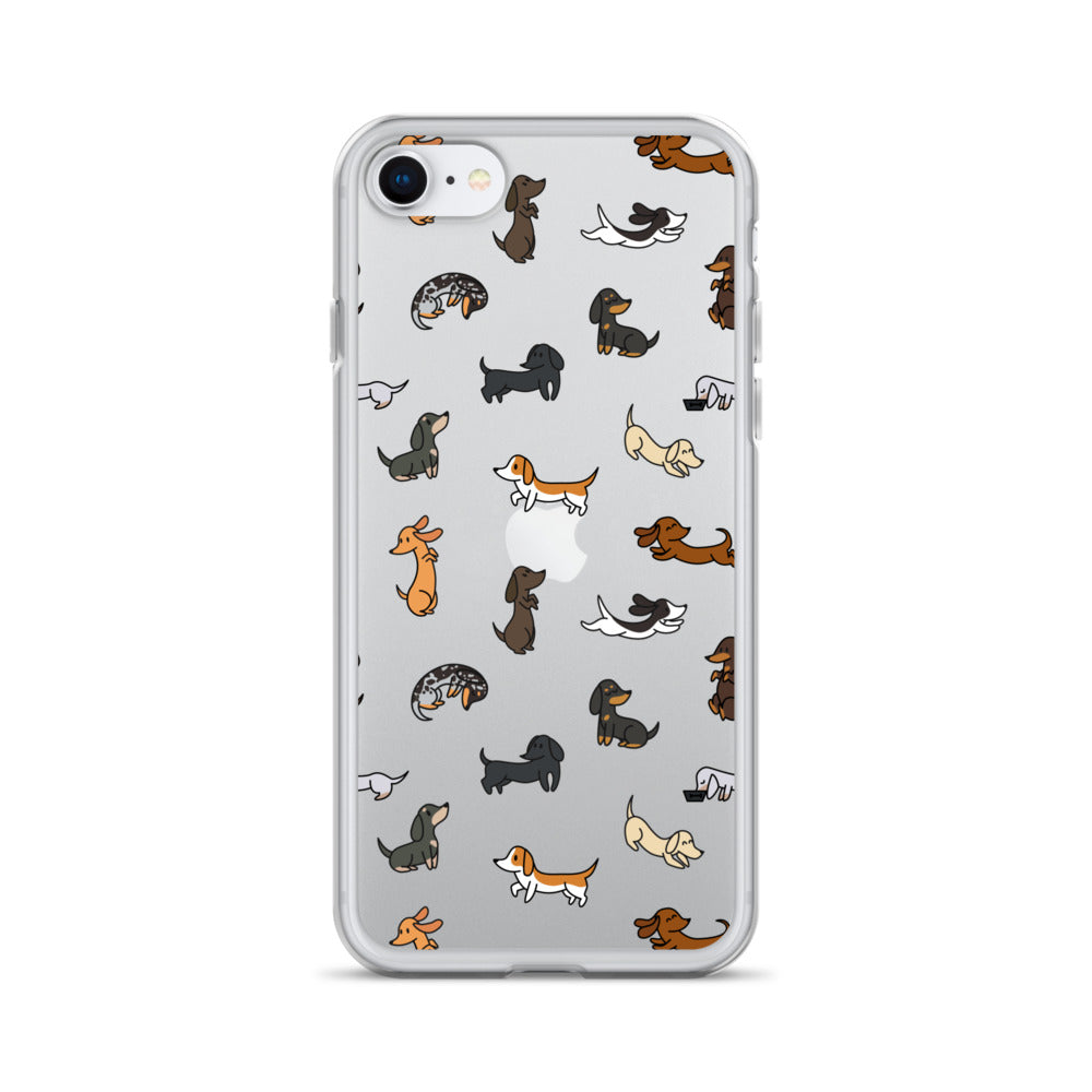 Dachshunds Patterned iPhone Clear Case