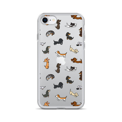 Dachshunds Patterned iPhone Clear Case