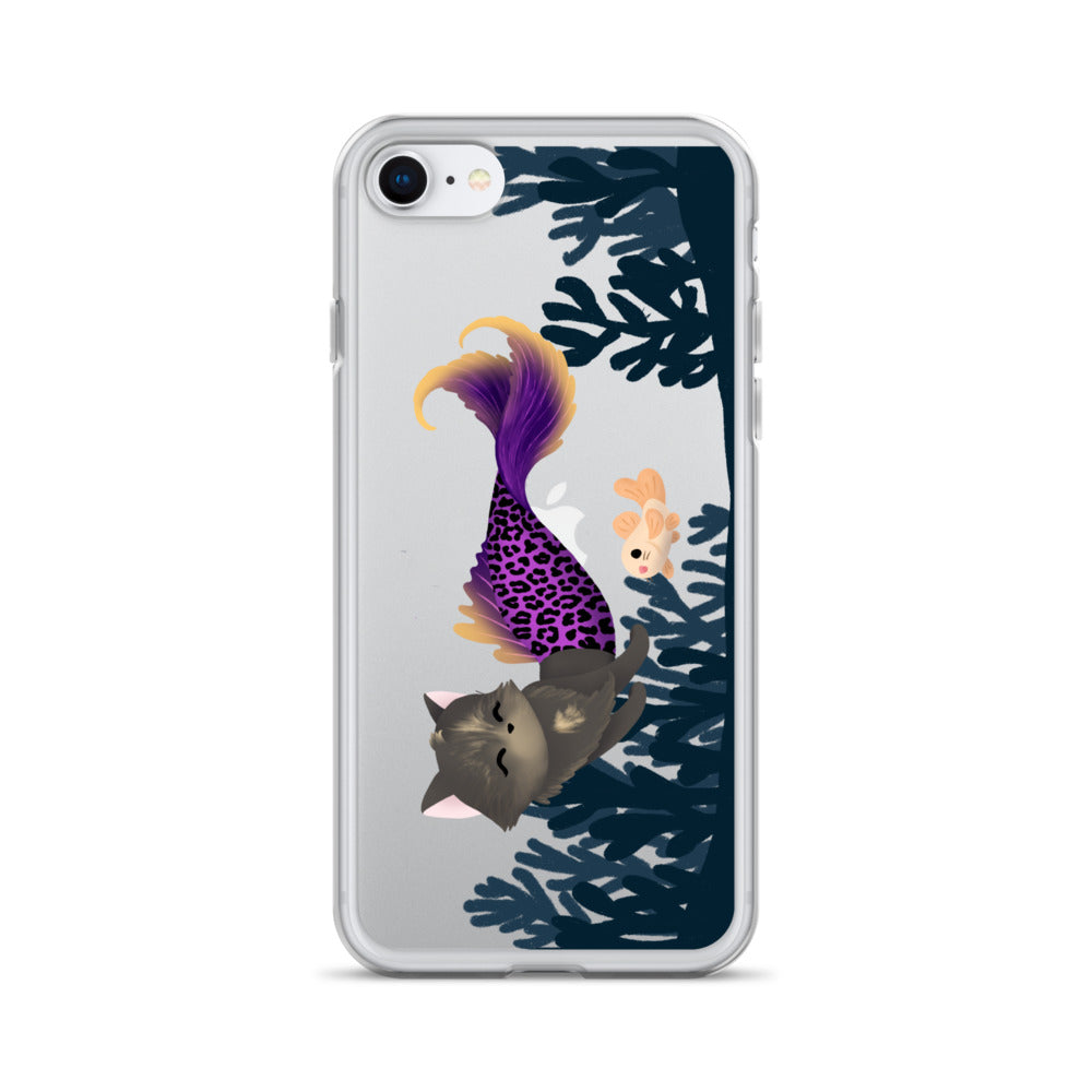 Purrmaid Scooty iPhone Clear Case