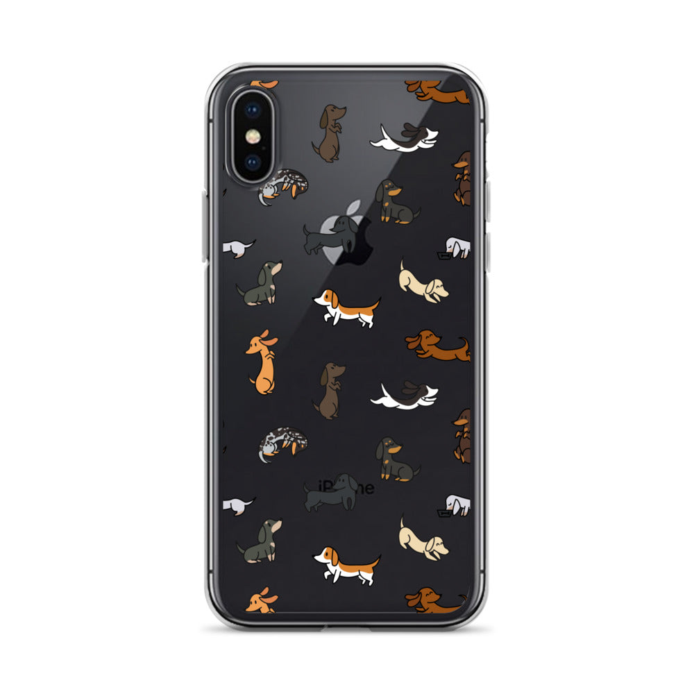 Dachshunds Patterned iPhone Clear Case