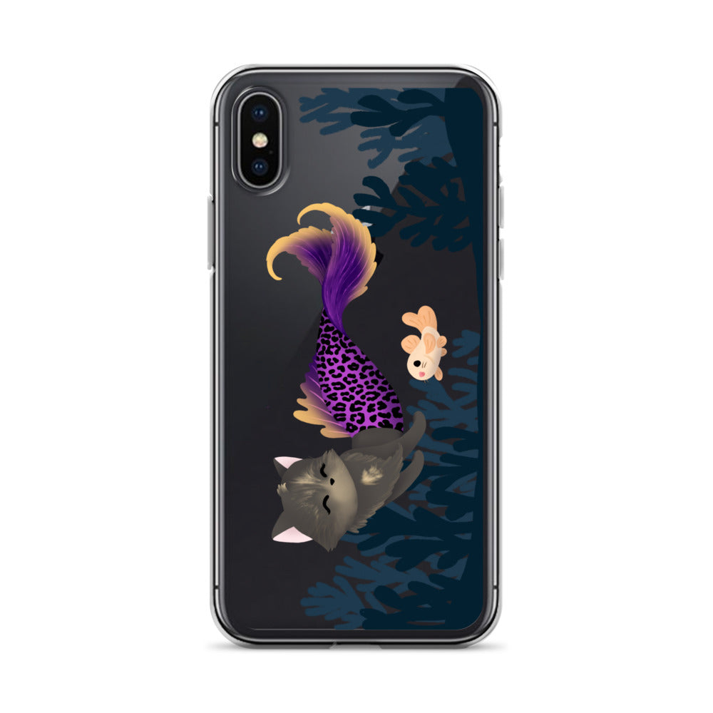 Purrmaid Scooty iPhone Clear Case