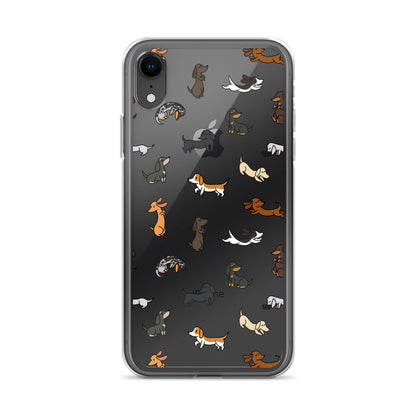 Dachshunds Patterned iPhone Clear Case