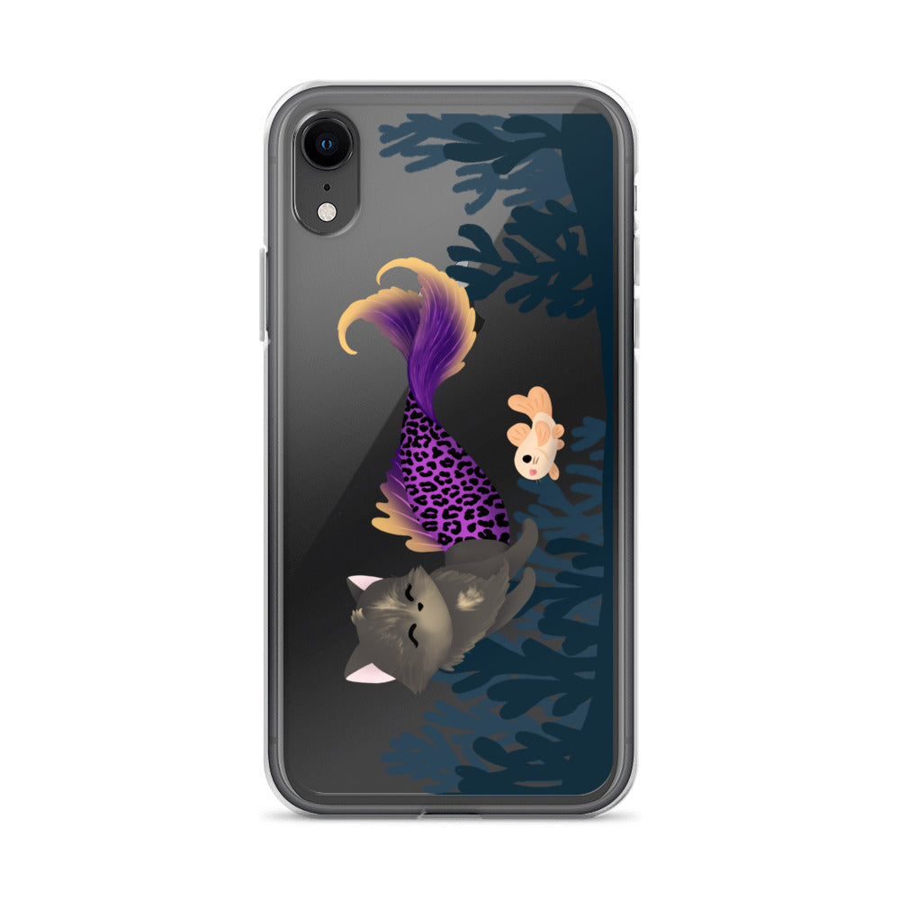 Purrmaid Scooty iPhone Clear Case