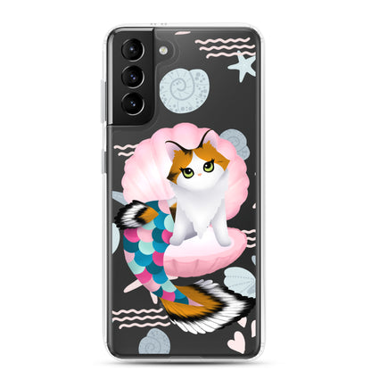 Purrmaid Paisley Clear Samsung Phone Case