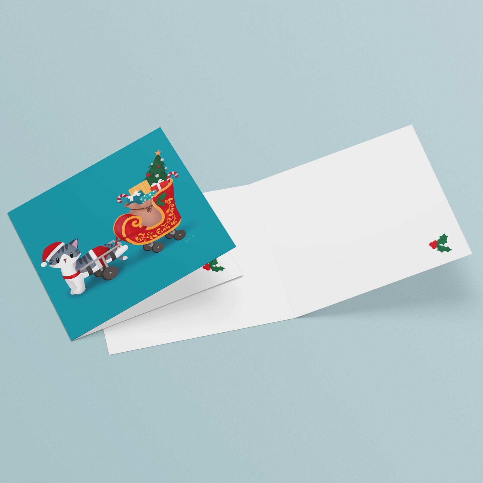 Holiday Greeting Card - Santa Paws