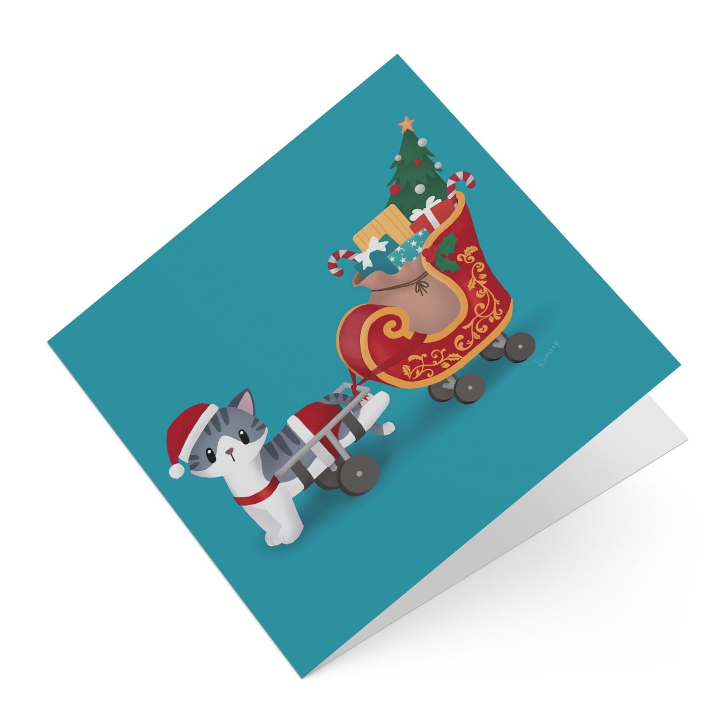 Holiday Greeting Card - Santa Paws